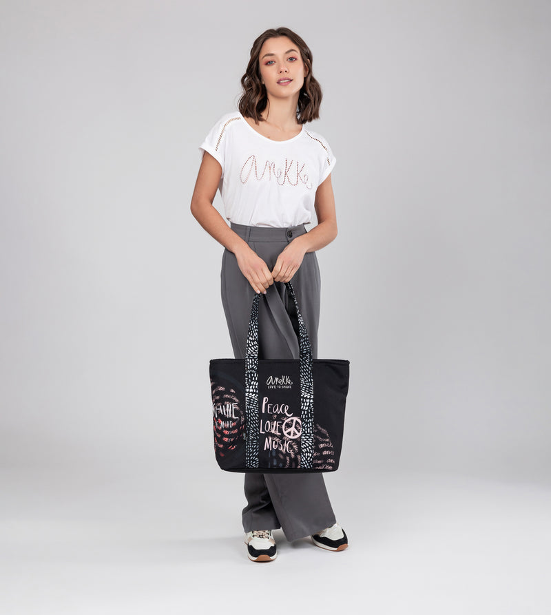 Anekke Black & White Wedge Sneakers