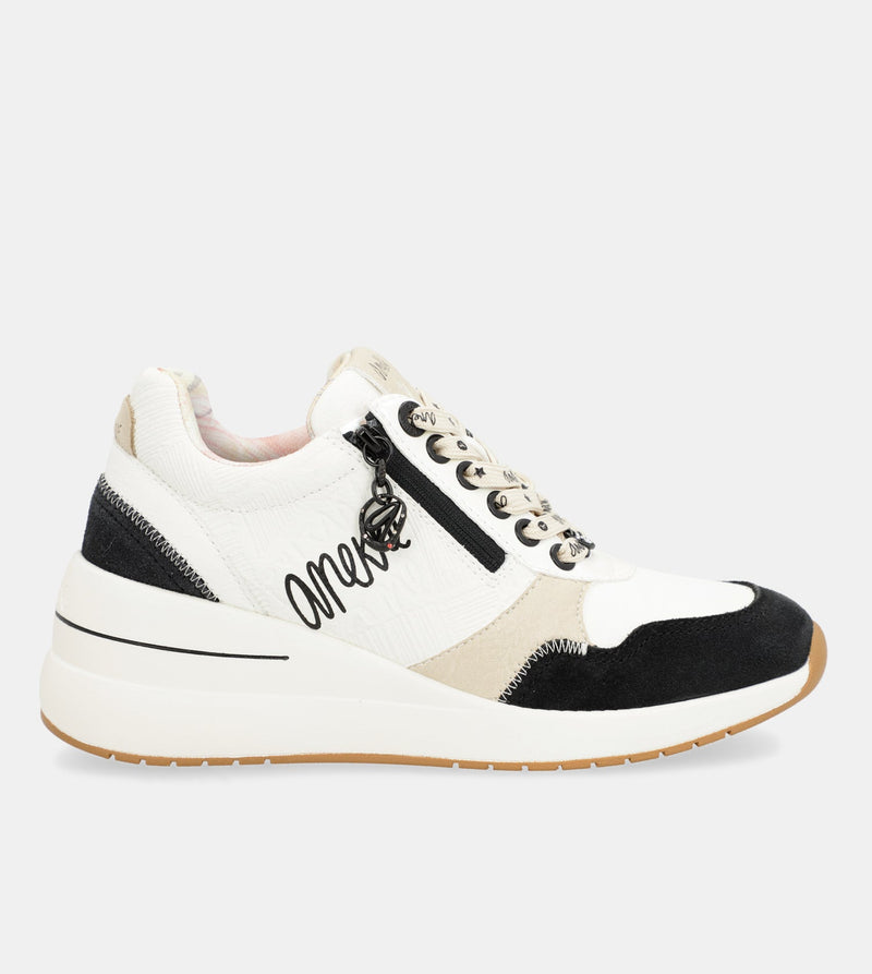 Anekke Black & white wedge sneakers