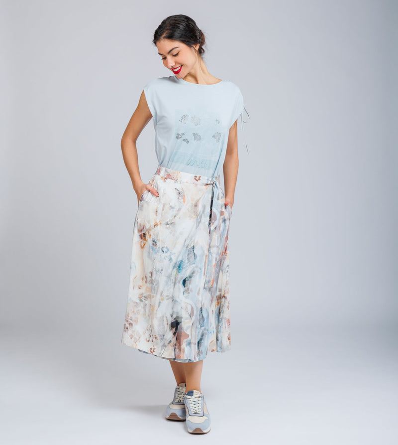 Anekke Blue One-shoulder Ruched T-shirt