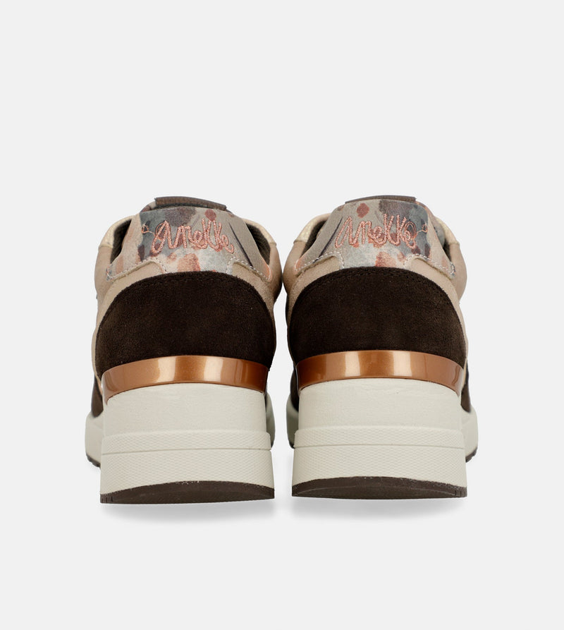Anekke Brown Padded Sports Sneakers With Wedge