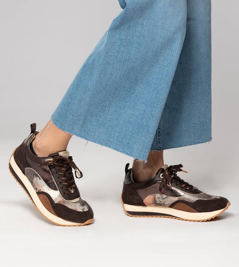 Anekke Brown Palette Patterned Sports Sneakers