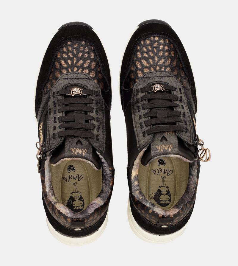 Anekke Dreams Black Wedge Sneakers