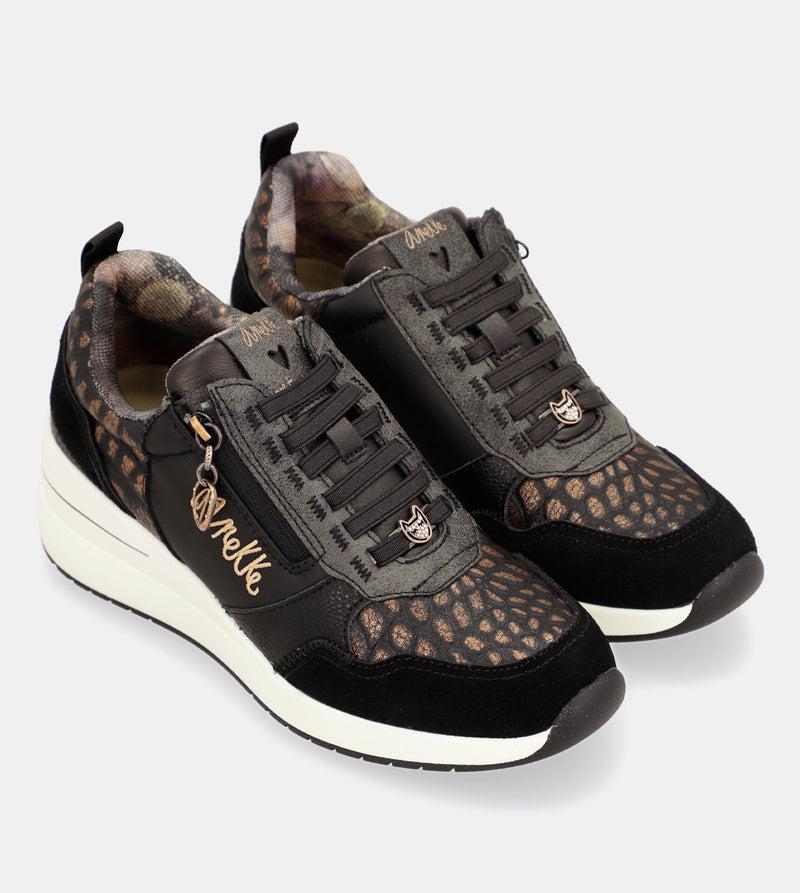 Anekke Dreams Black Wedge Sneakers