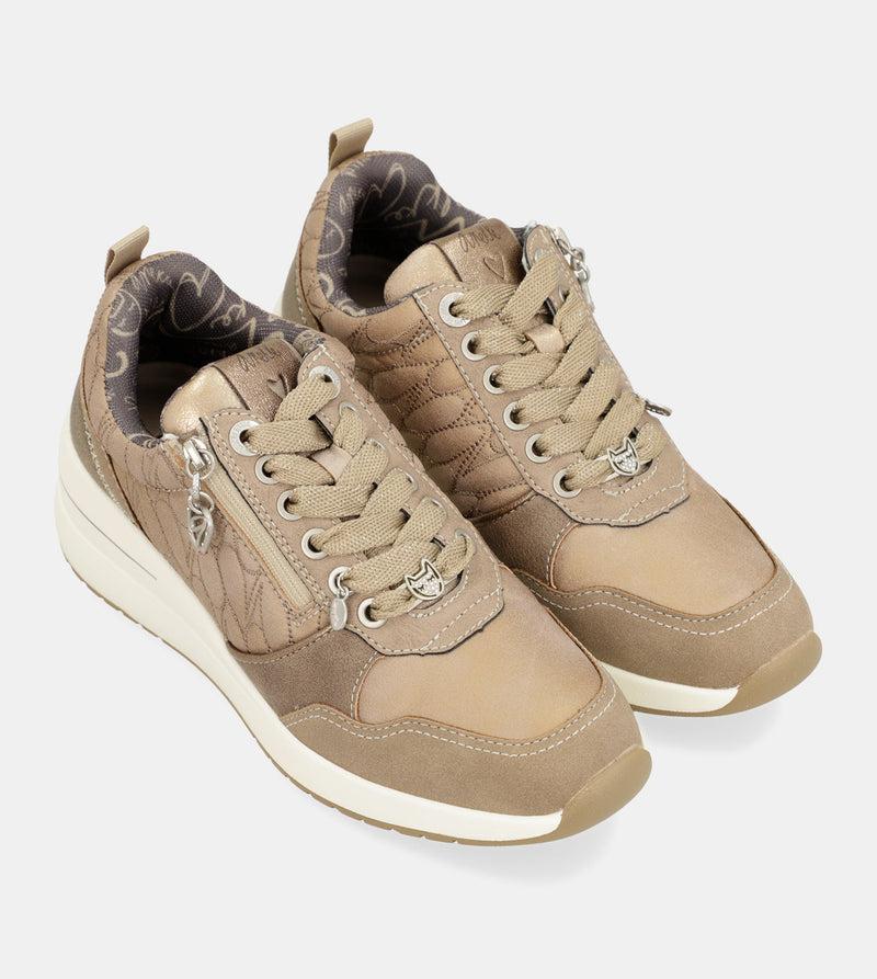 Anekke Dreams Brown Wedge Sneakers