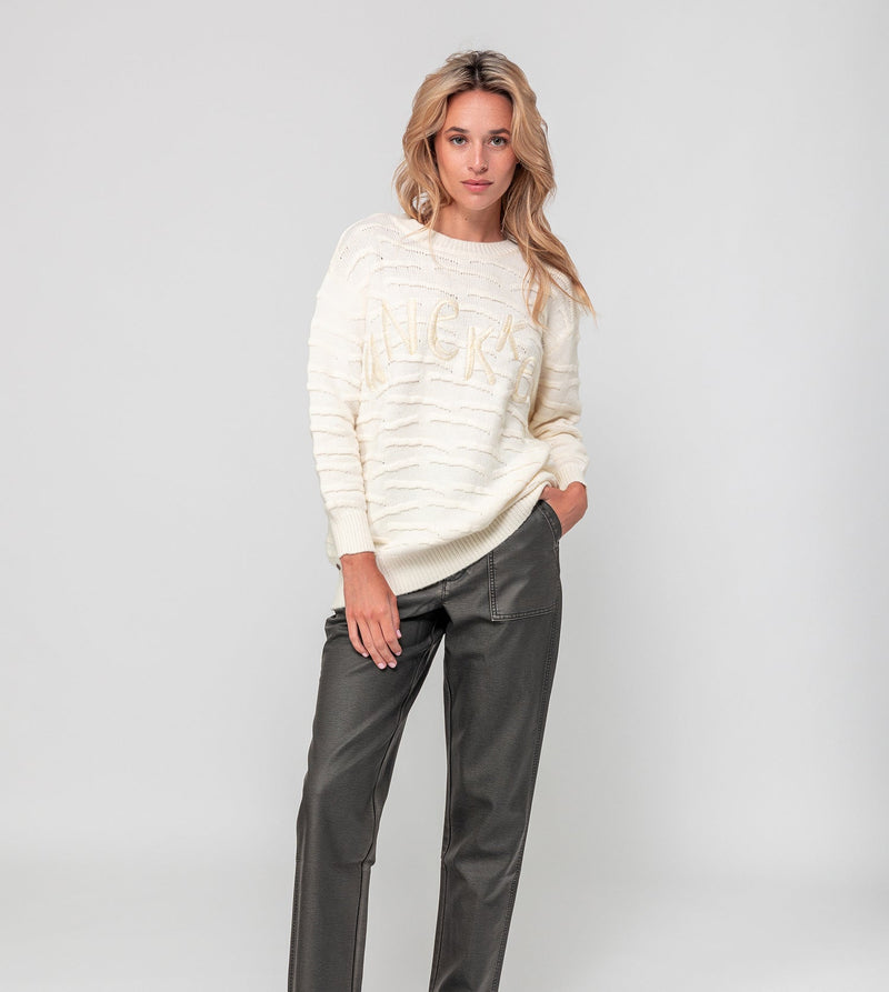 Anekke Ecru knitted jumper