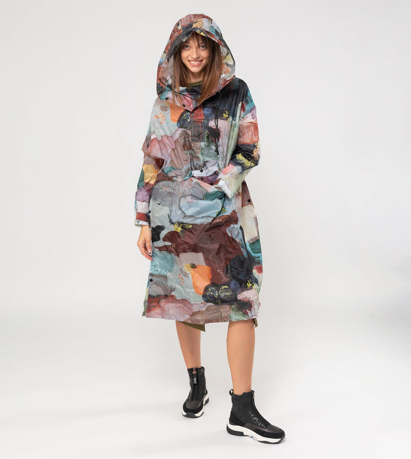 Anekke Foldable green rain jacket