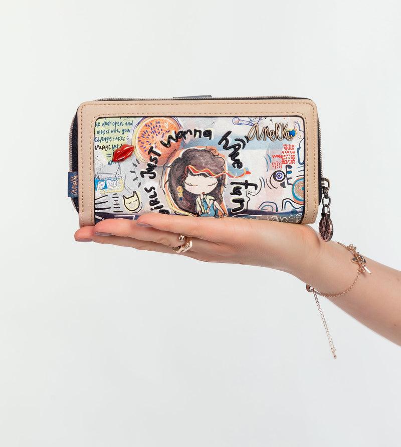 Anekke Fun & Music Large Printed Wallet