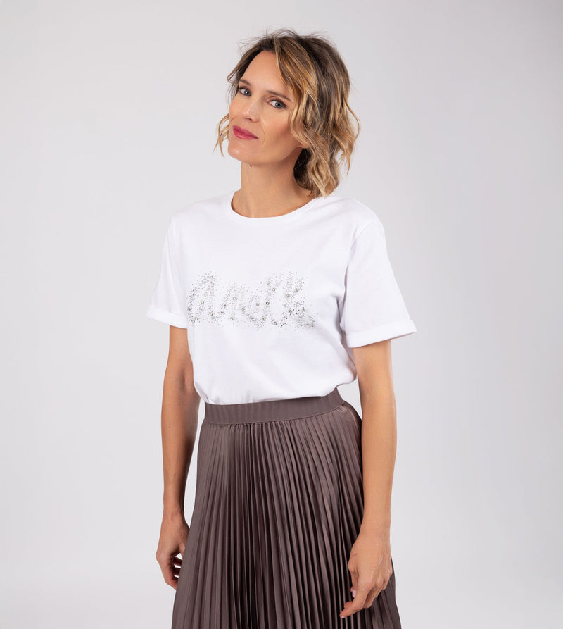 Anekke Glitter white T-shirt