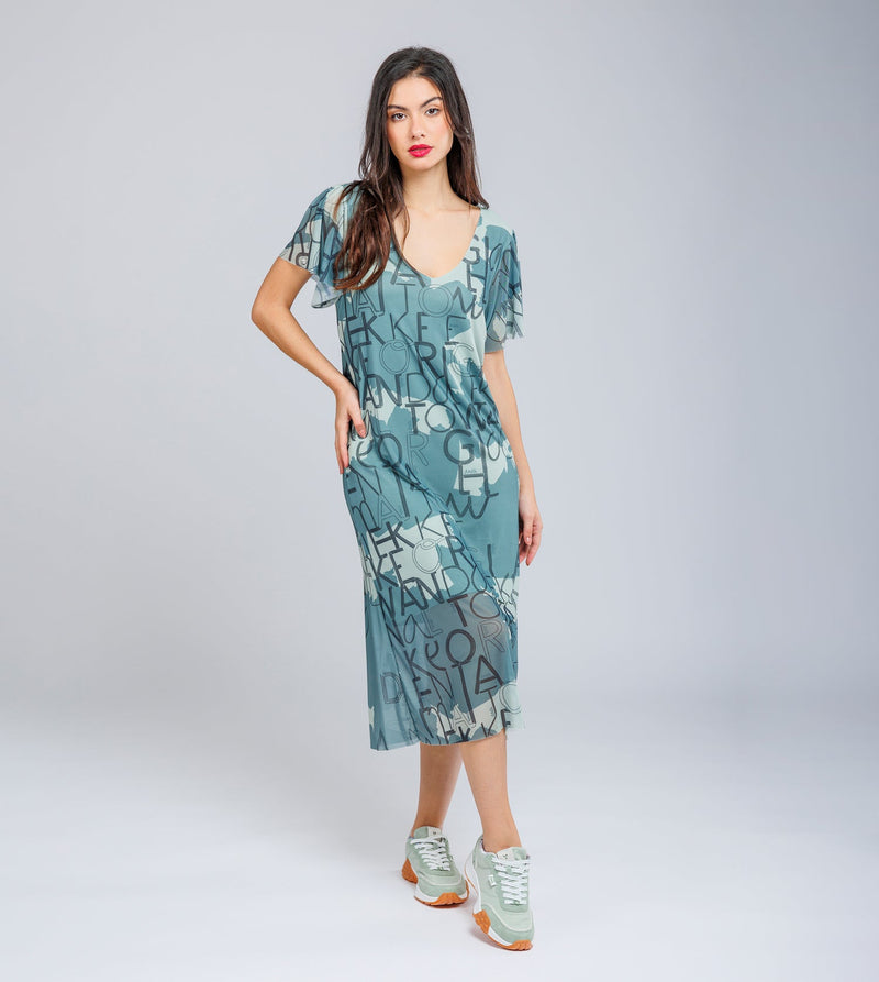 Anekke Green short-sleeve dress