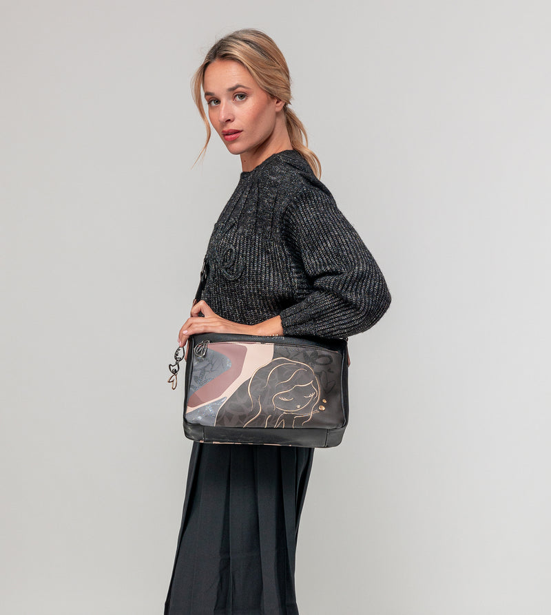 Anekke Heartbeat Crossbody Bag With Metal Handle