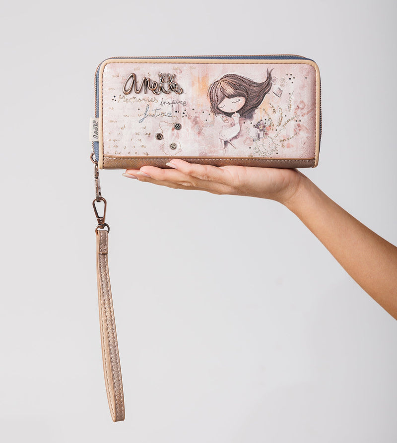 Anekke Large Printed RFID Wallet Memories