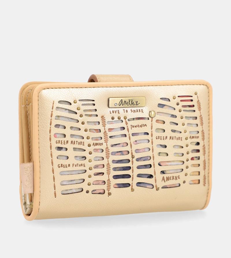Anekke Nature Pachamama gold medium RFID wallet
