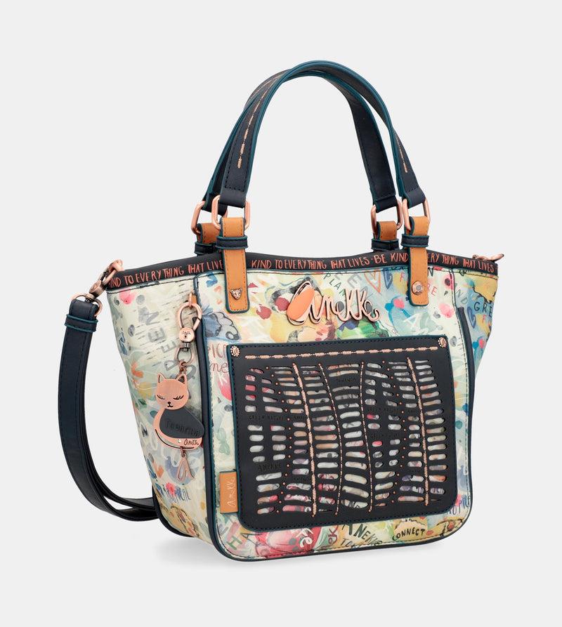 Anekke Nature Pachamama navy blue printed tote bag