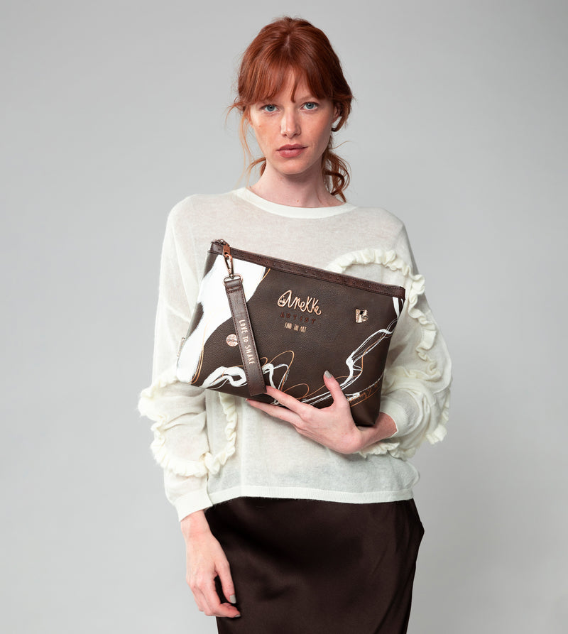 Anekke Nature Shodō Brown Clutch Bag