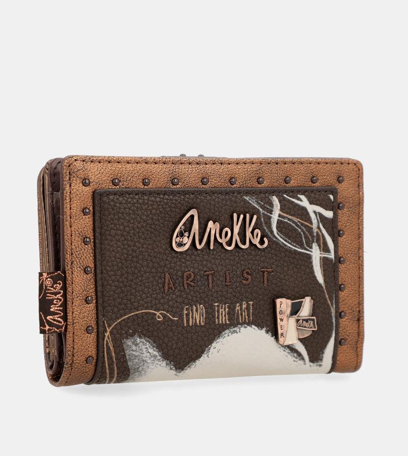 Anekke Nature Shodō brown flexible RFID wallet