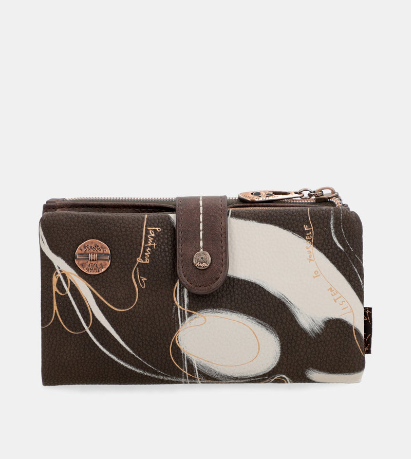 Anekke Nature Shodō Brown RFID Flexi Wallet Brown