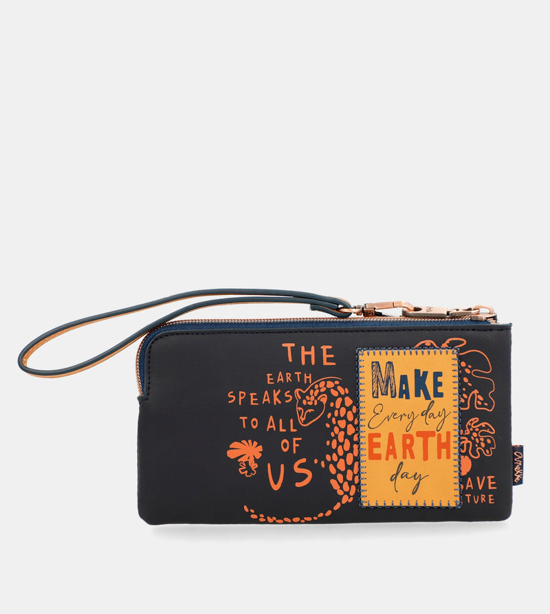 Anekke Navy Blue RFID Wallet Nature Pachamama