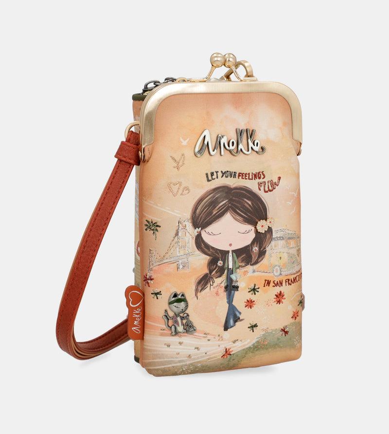 Anekke Peace & Love camel 3-in-1 RFID wallet bag