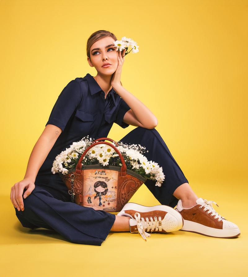 Anekke Peace & Love camel basket bag