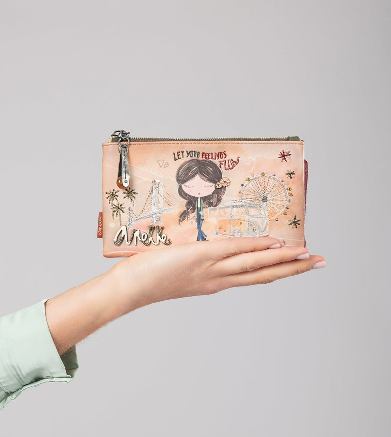 Anekke Peace & Love Camel Flexible RFID Wallet