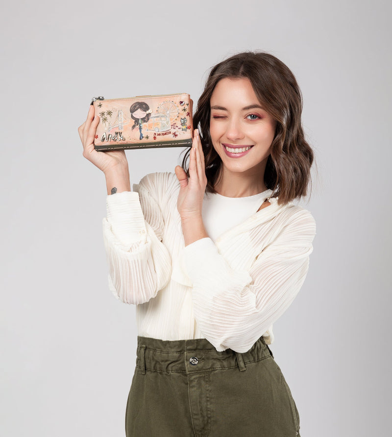 Anekke Peace & Love Camel Large RFID Wallet