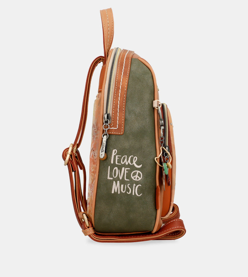 Anekke Peace & Love Camel Medium Backpack