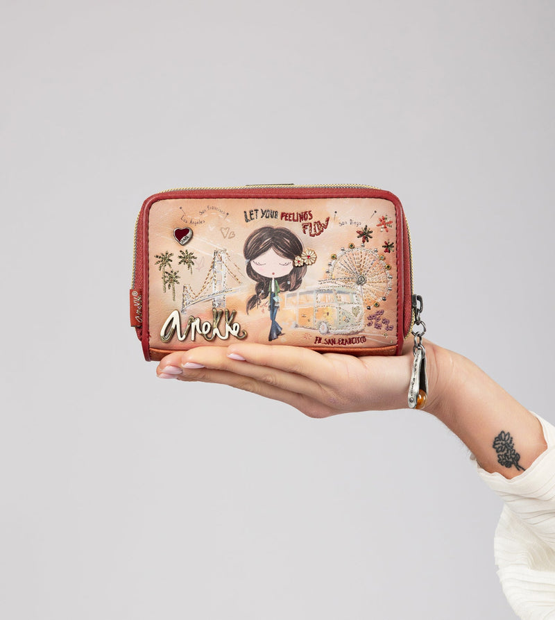 Anekke Peace & Love Camel Medium RFID Wallet