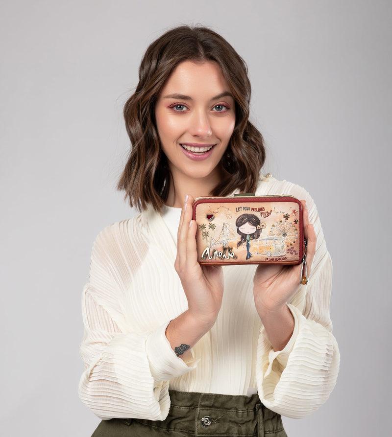 Anekke Peace & Love Camel Medium RFID Wallet