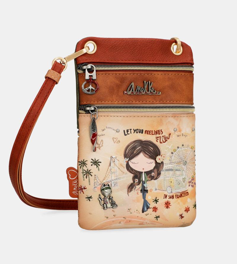 Anekke Peace & Love Camel Mini Crossbody Bag