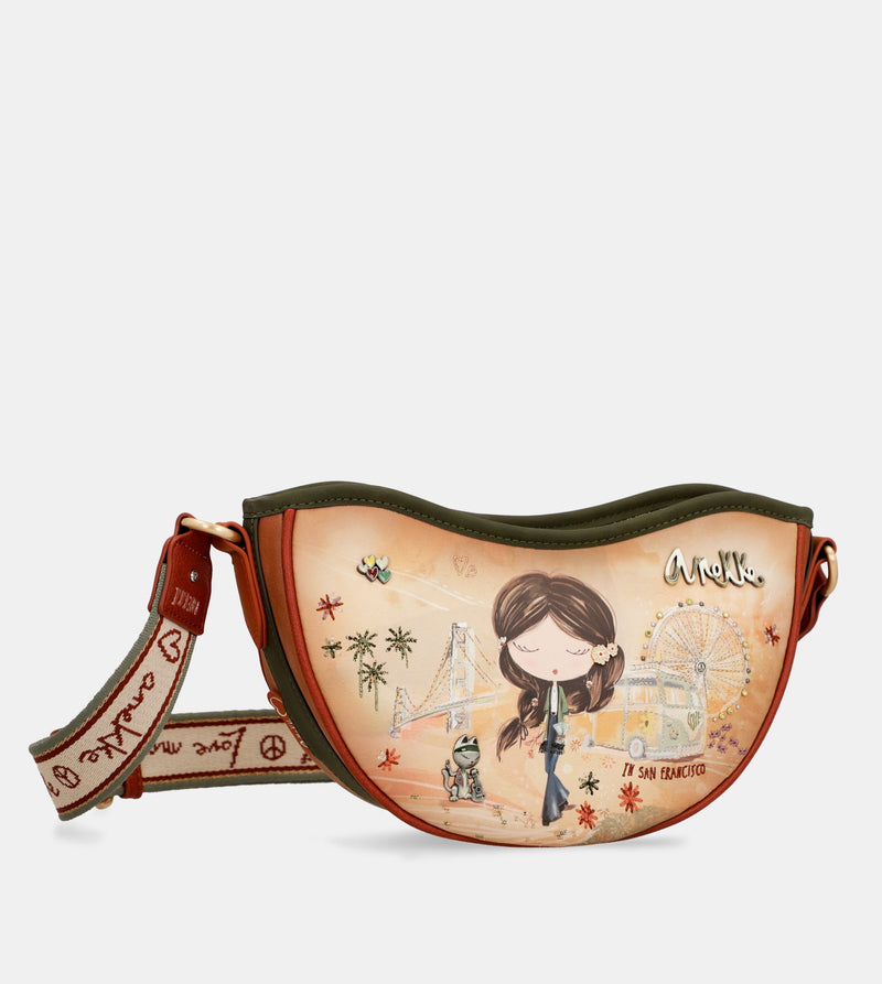 Anekke Peace & Love camel oval bag