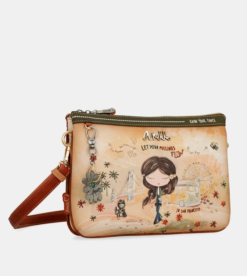 Anekke Peace & Love camel print crossbody bag