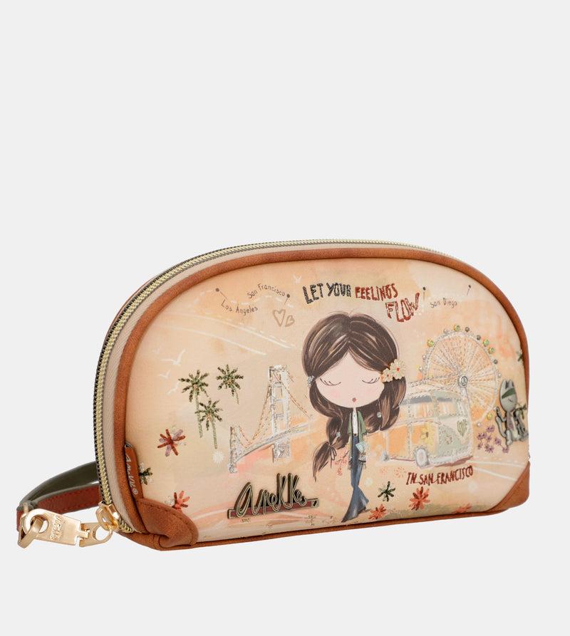 Anekke Peace & Love camel RFID holdall bag