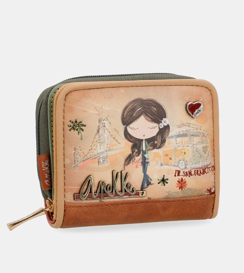 Anekke Peace & Love camel RFID wallet