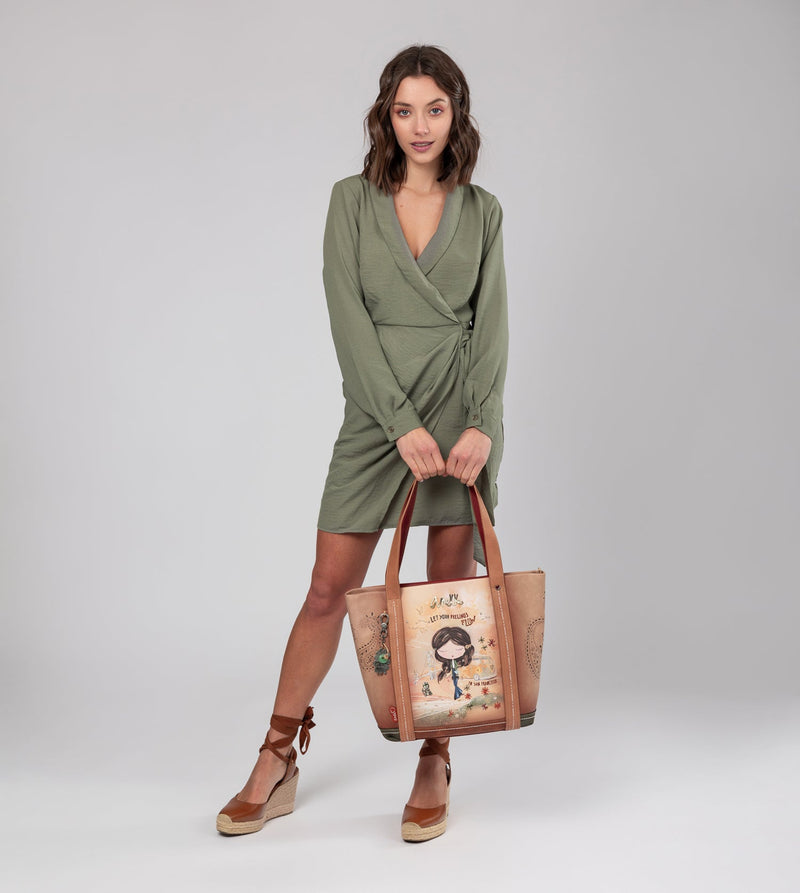 Anekke Peace & Love Camel Shopping Bag