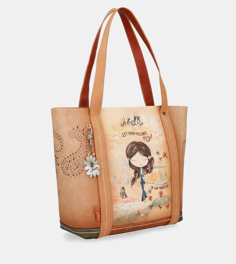 Anekke Peace & Love camel shopping bag