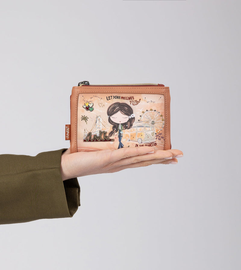 Anekke Peace & Love Camel Small RFID Wallet