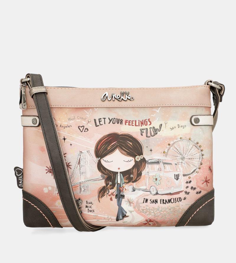 Anekke Peace & Love Pink Medium Crossbody Bag