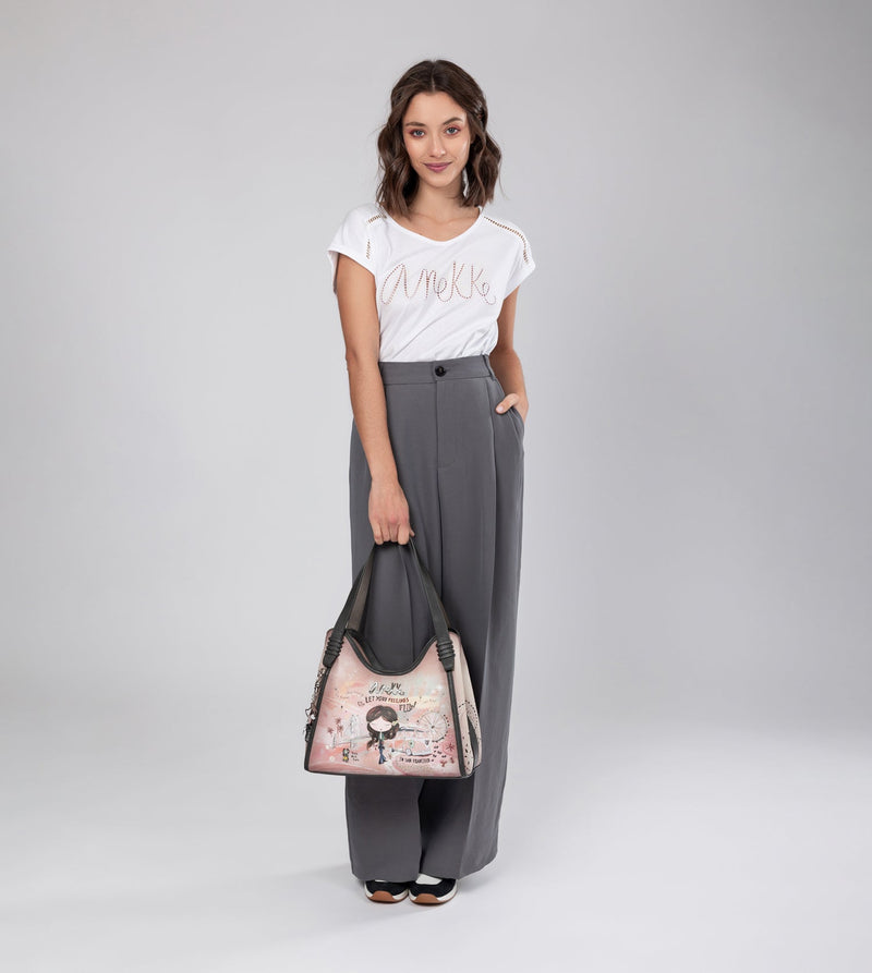 Anekke Peace & Love Pink Shoulder Bag