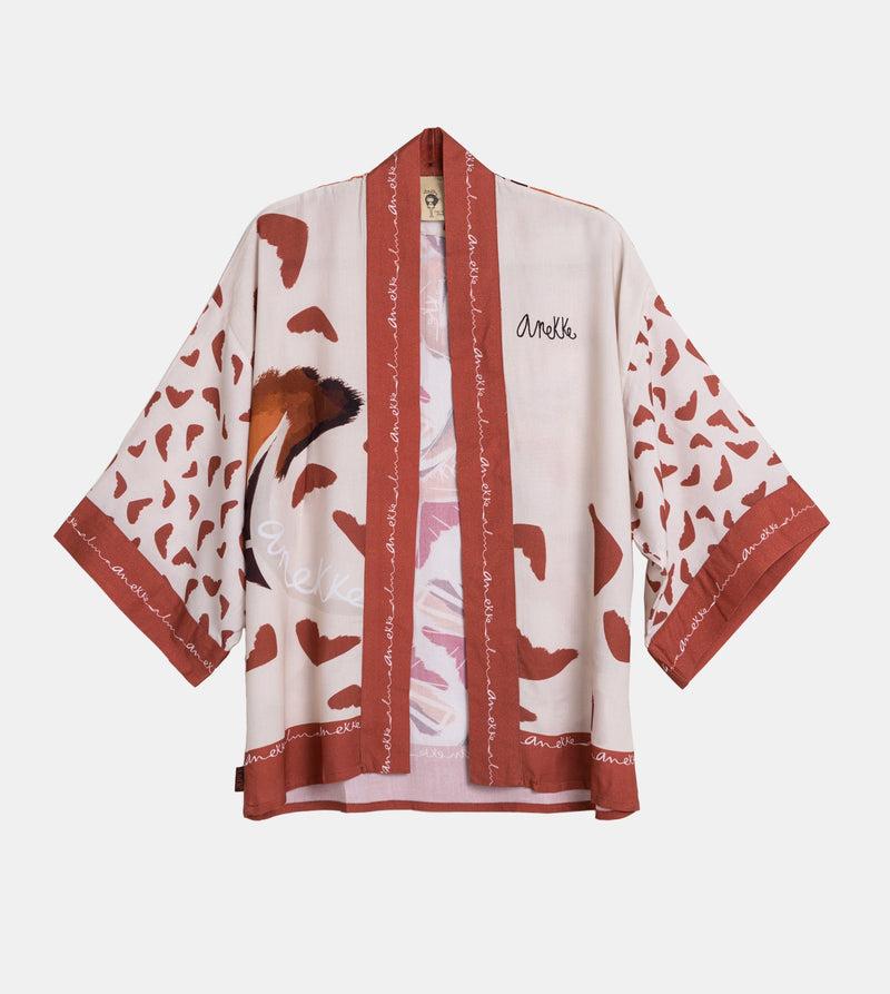 Anekke Red Short Kimono