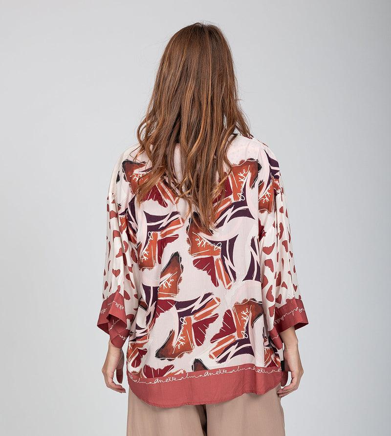 Anekke Red Short Kimono