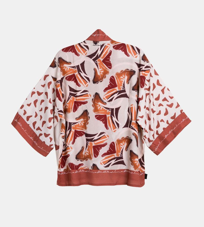 Anekke Red Short Kimono