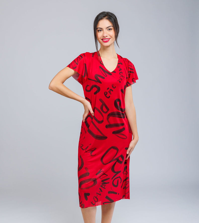 Anekke Red short-sleeve dress