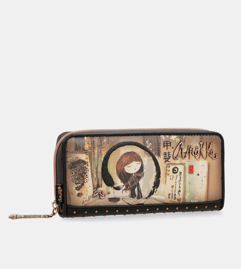 Anekke Shōen large black RFID wallet