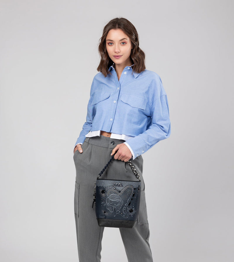 Anekke Studio Navy Blue Medium Crossbody Bag