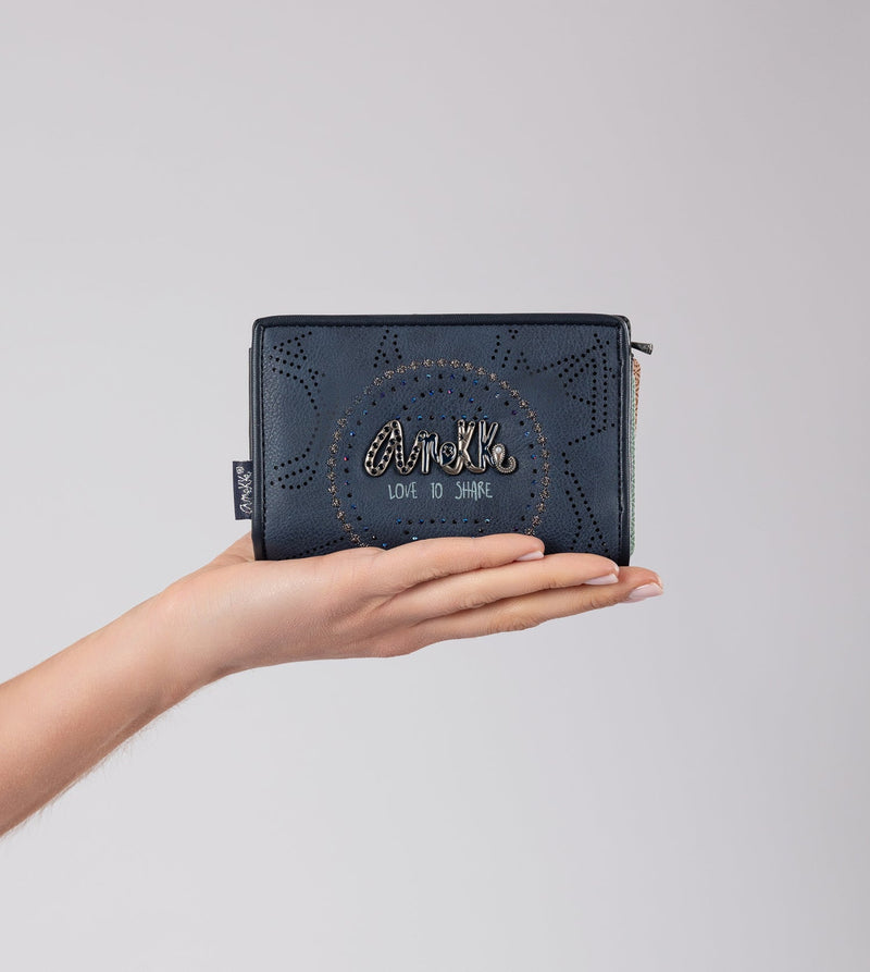 Anekke Studio Navy Blue Small RFID Wallet