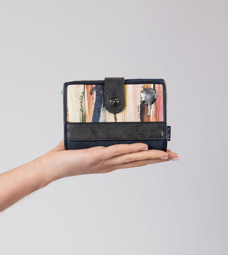 Anekke Studio Navy Blue Small RFID Wallet