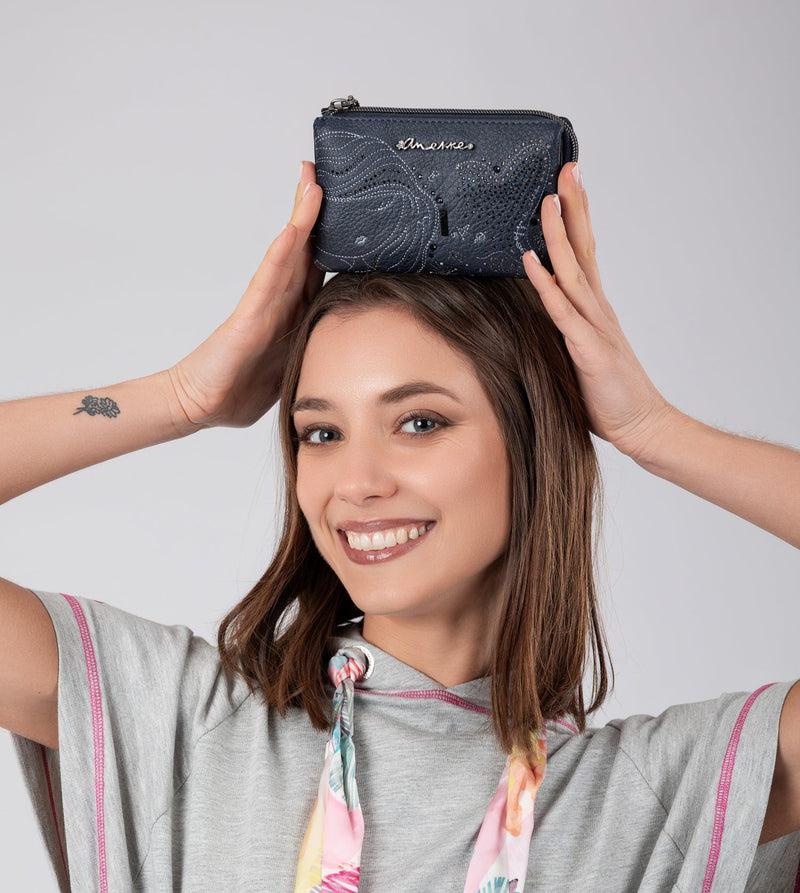 Anekke Studio Navy Blue Triple Coin Purse