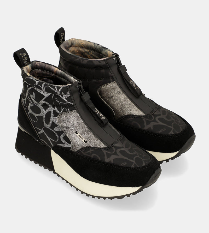 Anekke Trendy Black Sporty Ankle Boot