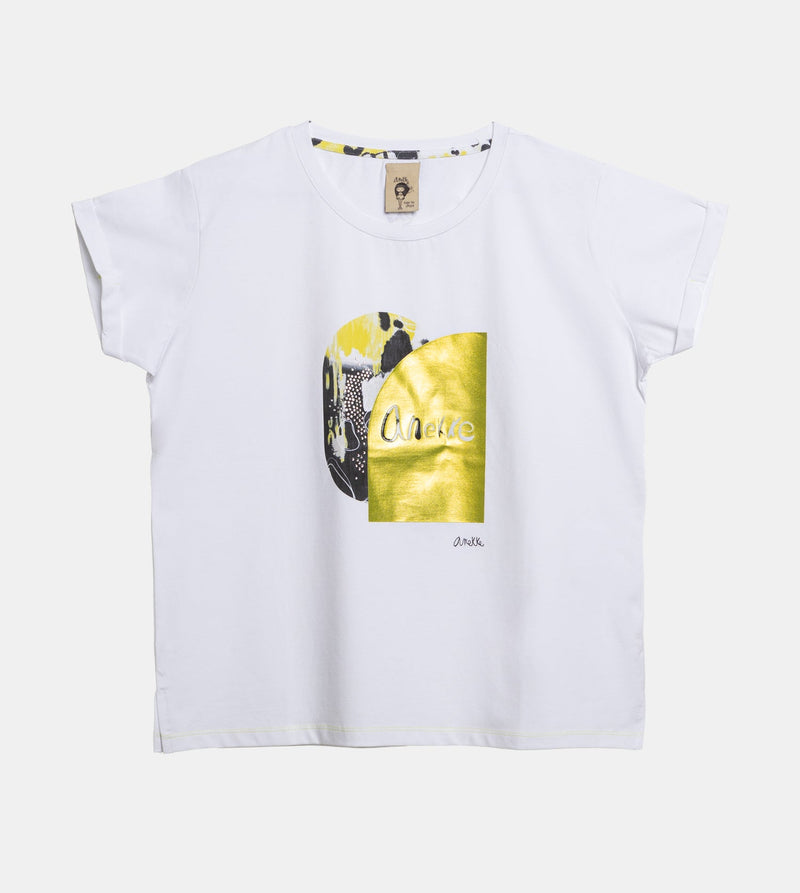 Anekke White And Gold Short-sleeve T-shirt Anekke