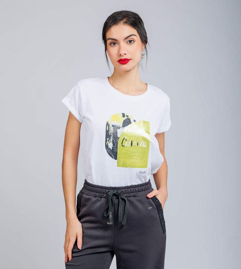 Anekke White and gold short-sleeve T-shirt Anekke